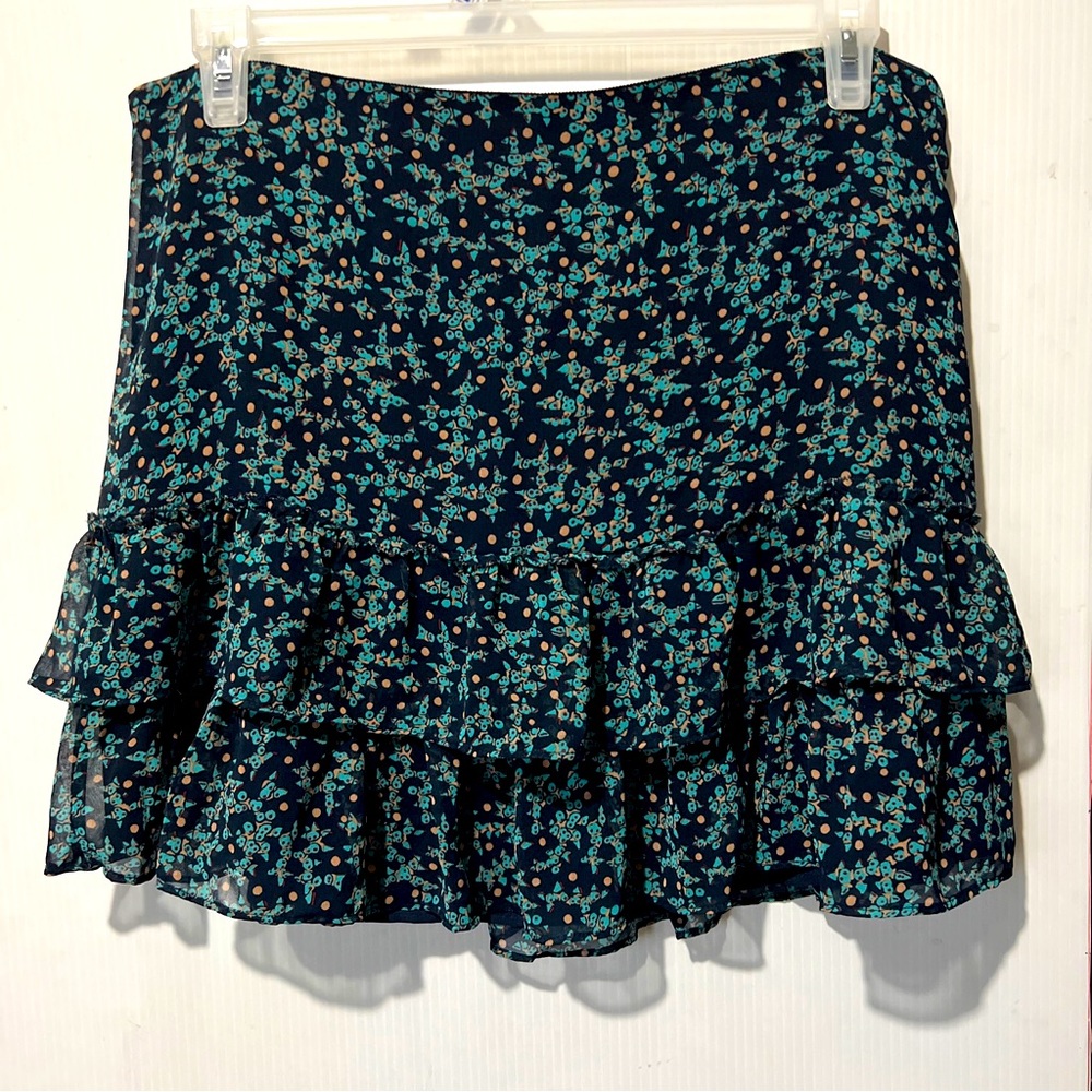 AX Armani Exchange Skirt 14 Mini Layered Ruffle Short Zipper Lining Classy sexy